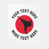 武術アーツカスタムー空手キックシルエット フリースブランケット (正面)