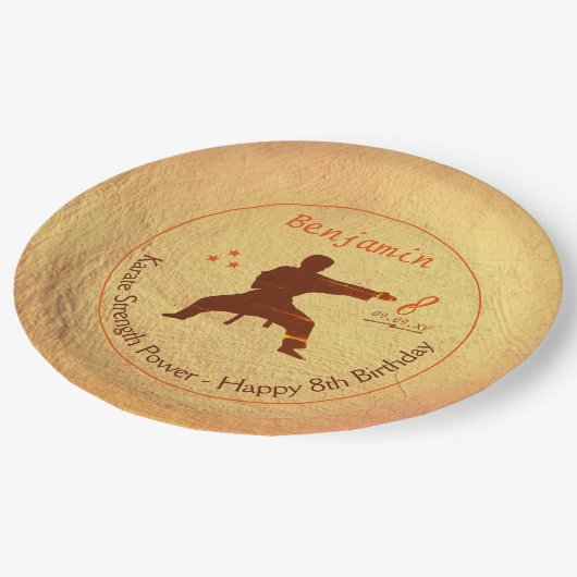 武術アーツカーテパーティー8子供の誕生日 ペーパープレート (アングル)