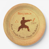 武術アーツカーテパーティー8子供の誕生日 ペーパープレート (正面)