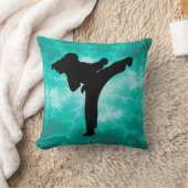 武術アーツガールティール（緑がかった色）稲妻枕 クッション (ブランケット)