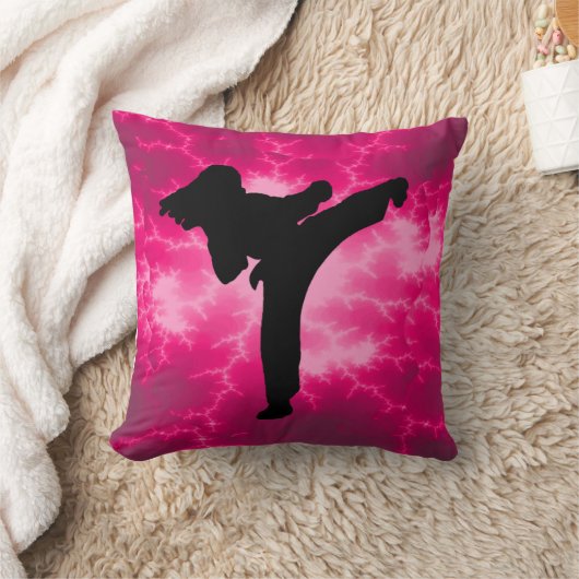 武術アーツガールピンク稲妻枕 クッション (ブランケット)