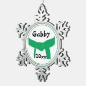 武術アーツグリーンベルトデイテッド スノーフレークピューターオーナメント (右)