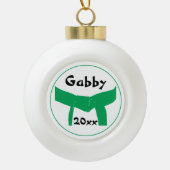 武術アーツグリーンベルトデイテッド セラミックボールオーナメント (正面)