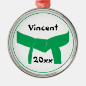 武術アーツグリーンベルト メタルオーナメント (正面)