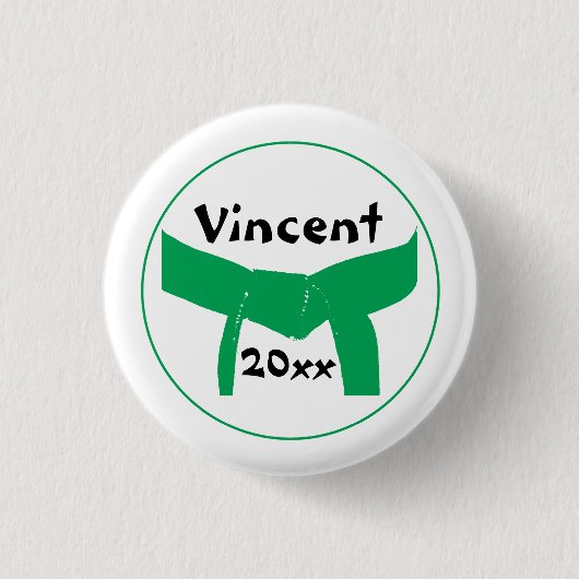 武術アーツグリーンベルト 缶バッジ (正面)