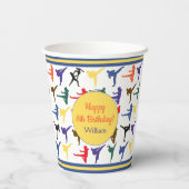 武術アーツケートキッズボーイハッピーバースデーパーティー 紙コップ (裏面)