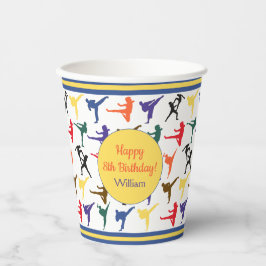 武術アーツケートキッズボーイハッピーバースデーパーティー 紙コップ