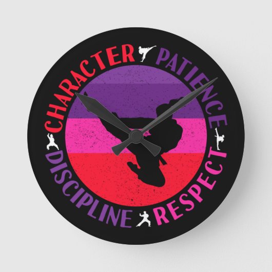 武術アーツコアバリュー – 空手 ラウンド壁時計 (正面)