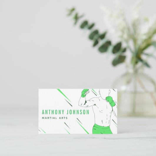 武術アーツコーチボクシングファイティングコンバットスポーツ 名刺 (スタンド正面)
