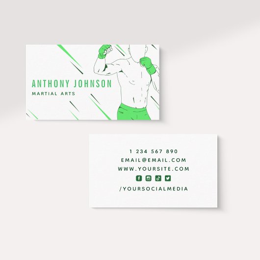 武術アーツコーチボクシングファイティングコンバットスポーツ 名刺