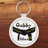 武術アーツサージディグブラックベルトキーチェーン キーホルダー (正面)