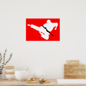 武術アーツシルエット ポスター (キッチン)