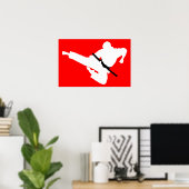 武術アーツシルエット ポスター (ホームオフィス)