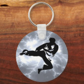 武術アーツシルバー稲妻マン キーホルダー (正面)