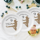 武術アーツジャパンシルエット空手ボーイ誕生日 ペーパープレート