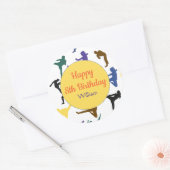 武術アーツジャパン空手ボーイキッズハッピーバースデー ラウンドシール (封筒)