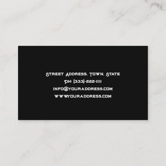 武術アーツスクール空手ブラック&ホワイトカード 名刺 (裏面)