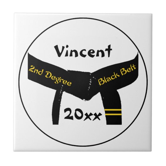 武術アーツセカンドディグブラックベルトタイル タイル (正面)