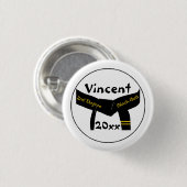 武術アーツセカンドディグブラックベルトボタン 缶バッジ (正面&裏面)