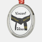 武術アーツセカンドディグブラックベルトランク メタルオーナメント (左)