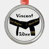 武術アーツセカンドディグブラックベルトランク メタルオーナメント (正面)