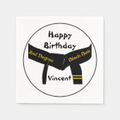 武術アーツセカンドディグブラックベルト誕生日 スタンダードカクテルナプキン (正面)