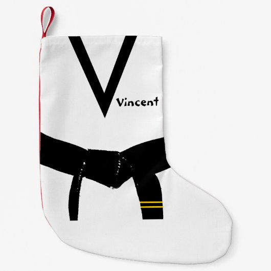 武術アーツセカンドディグブラックベルト スモールクリスマスストッキング (正面)