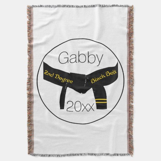 武術アーツセカンドディグブラックベルト スローブランケット (正面縦)