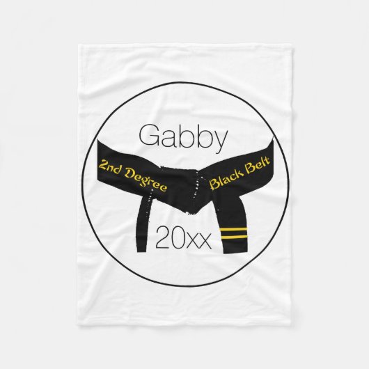 武術アーツセカンドディグブラックベルト フリースブランケット (正面)