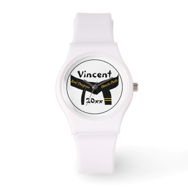 武術アーツセカンドディグブラックベルト 腕時計 (正面)