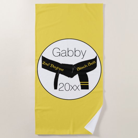 武術アーツセカンドデグリーブラックベルト ビーチタオル (正面)