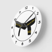 武術アーツセカンドデグリーブラックベルト ラウンド壁時計 (傾斜)