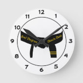 武術アーツセカンドデグリーブラックベルト ラウンド壁時計 (正面)