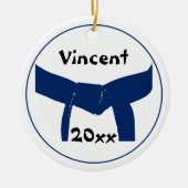 武術アーツダークブルーベルトデイテッド セラミックオーナメント (正面)