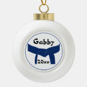 武術アーツダークブルーベルトランク セラミックボールオーナメント (正面)