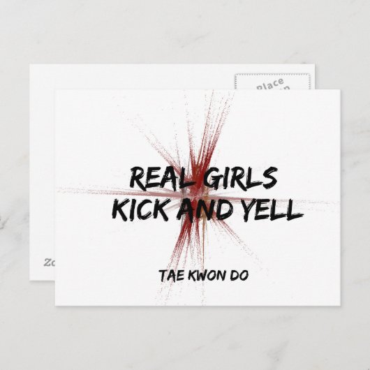 武術アーツテコンドガールズキック&イエロー ポストカード (正面/裏面)