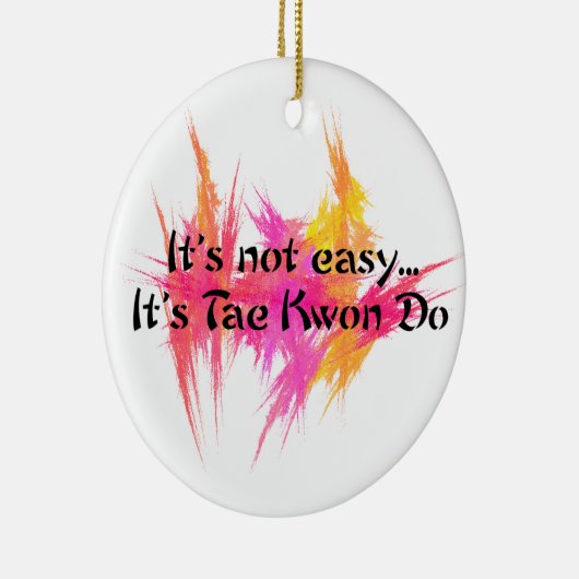 武術アーツテコンドピンクアンドオレンジ セラミックオーナメント (右)