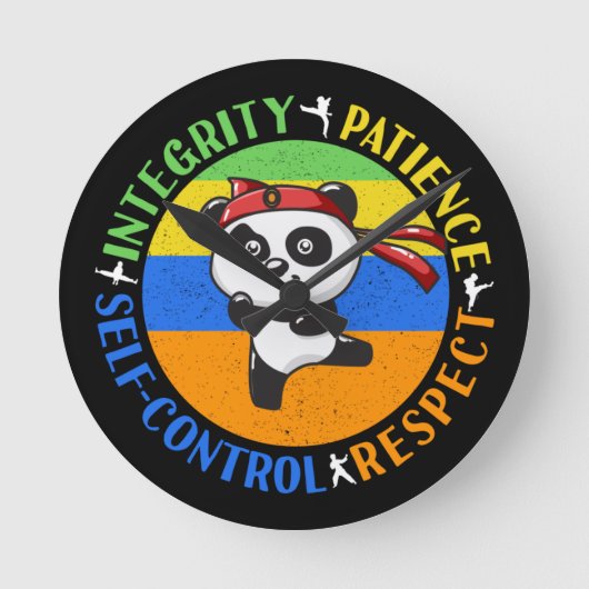 武術アーツバリュー – Boys Karate Mindset ラウンド壁時計 (正面)