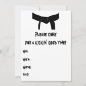 武術アーツバースデーパーティーイエローレッド招待状 招待状 (正面)