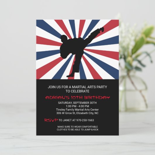 武術アーツバースデーパーティ招待状 招待状 (スタンド正面)