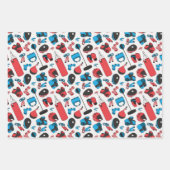 武術アーツパターン（青と赤） ラッピングペーパーシート (正面2)