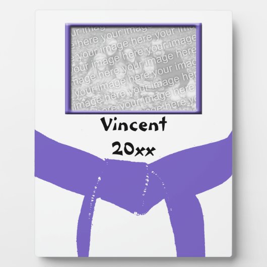 武術アーツパープルベルトフォトキープサケ フォトプラーク (正面)