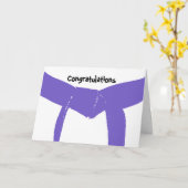 武術アーツパープルベルト祝い カード (黄色い花)