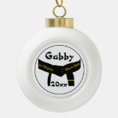 武術アーツファーディグブラックベルトランク セラミックボールオーナメント (正面)