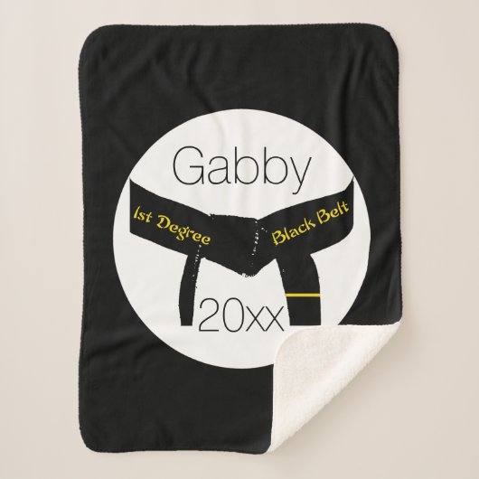 武術アーツファーディグブラックベルト シェルパブランケット (正面)