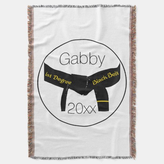 武術アーツファーディグブラックベルト スローブランケット (正面縦)