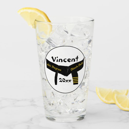 武術アーツフォーディグブラックベルト タンブラーグラス (アイス正面)