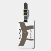 武術アーツブラウンベルトギアバッグラベル ラゲッジタグ (正面縦)