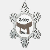 武術アーツブラウンベルト スノーフレークピューターオーナメント (右)