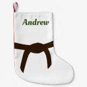 武術アーツブラウンベルト スモールクリスマスストッキング (正面)